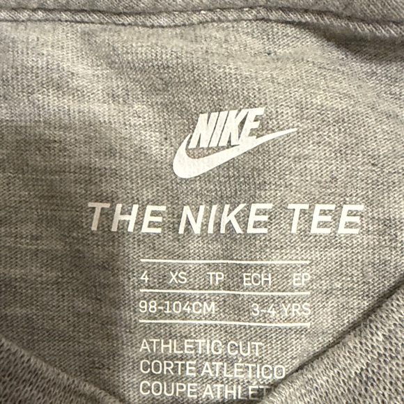 Nike Heather Gray Tee with Black Swoosh - Picture 2 of 2